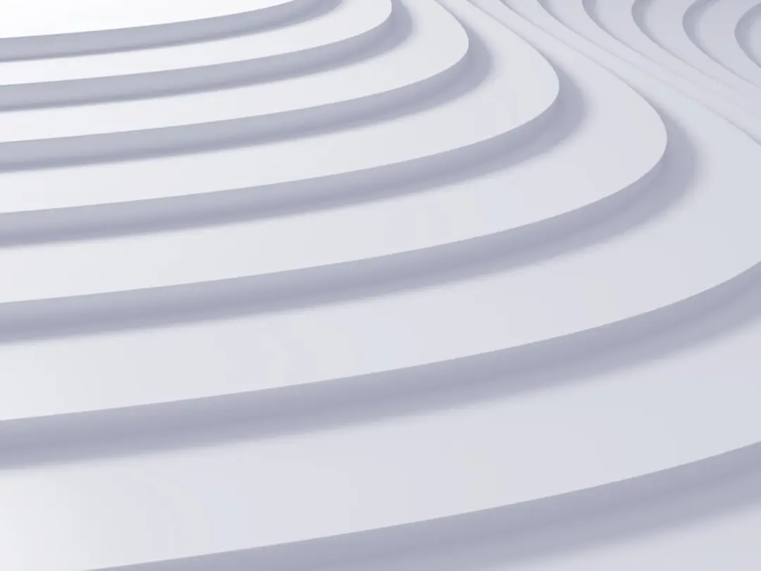 Linee ondulate bianche sovrapposte creano un motivo tridimensionale astratto.