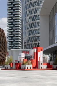 Struttura architettonica dell'installazione Città delle Idee di Mario Cucinella Architects realizzata con materiali sostenibili